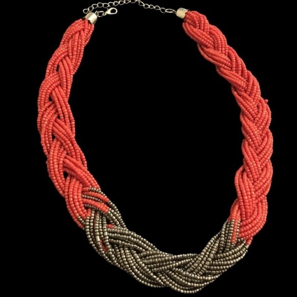 Vintage Braided Beaded Necklace - Picture 2 of 7